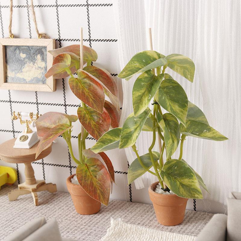 Bonsai Garden Decor - 1/12 인형집 시뮬레이션 녹색 식물 분재
