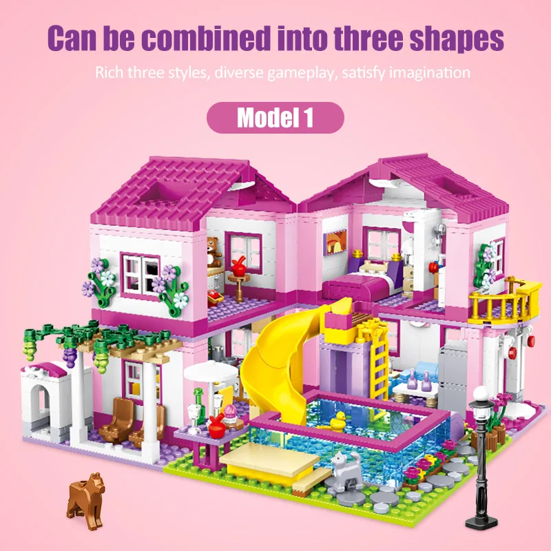 시티 스케일 여름 빌라 하우스 슬라이드가 있는 2층 빌 - Bonsai Garden Lego 리뷰 및 가격