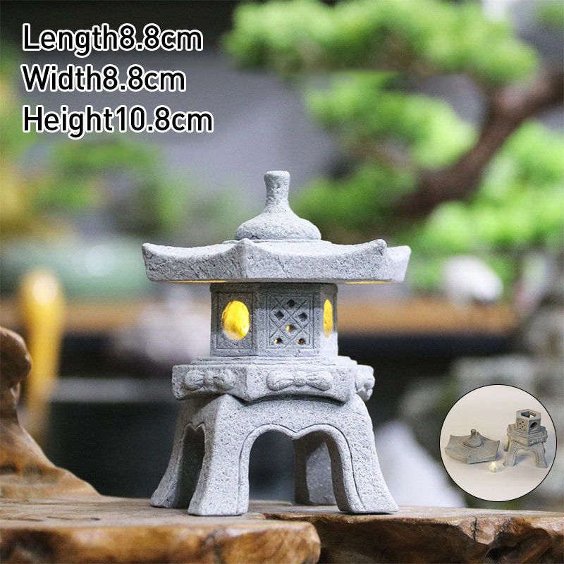 빈티지 젠 미니어처 모래석 타워 파빌리온 장식품 랜턴  - Bonsai Garden In Japan 리뷰 및 가격