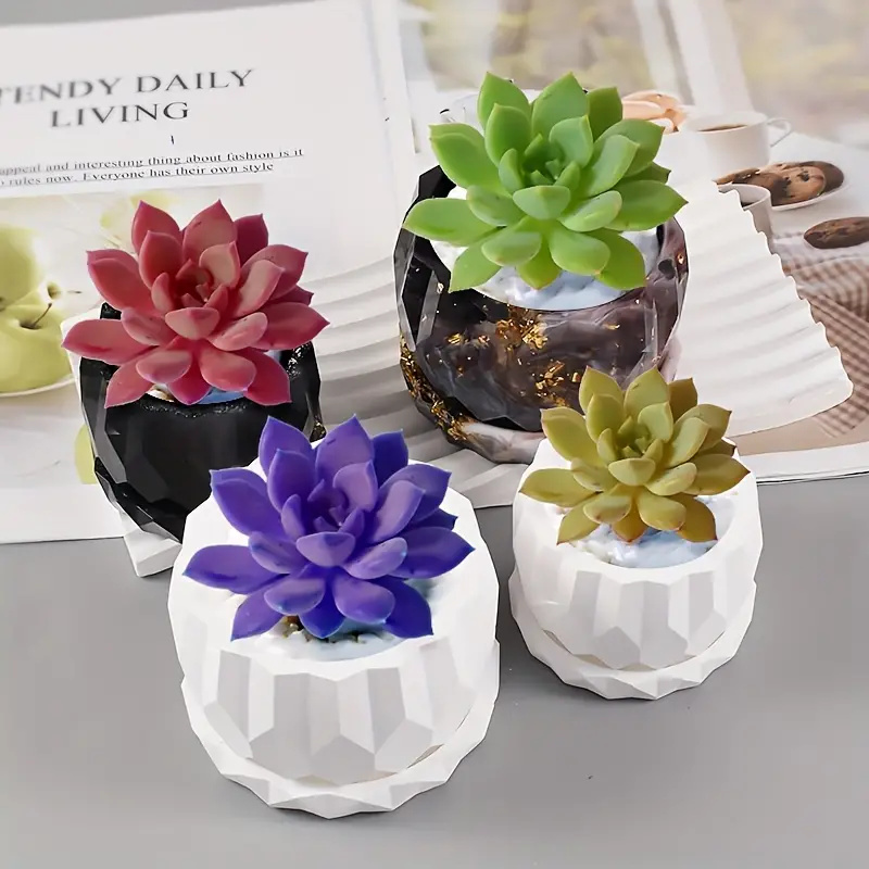 콘크리트 꽃 냄비와 접시에 대 한 1 세트 실리콘 화분 - Bonsai Garden Decor 리뷰 및 가격