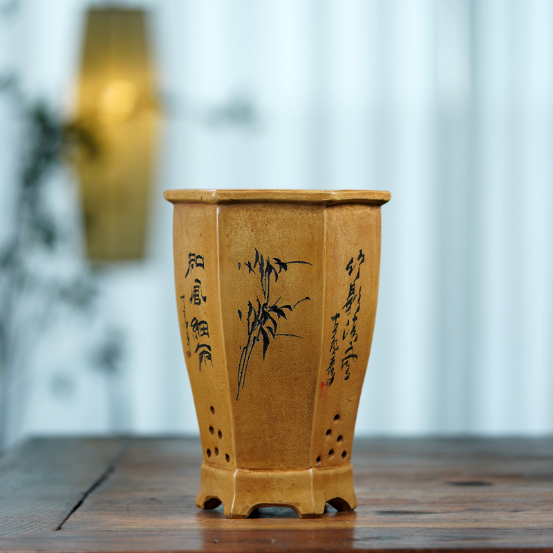 세라믹 육각 분재 냄비, 꽃병, 중국 전통, 손으로 조 - Bonsai Garden China 리뷰 및 가격