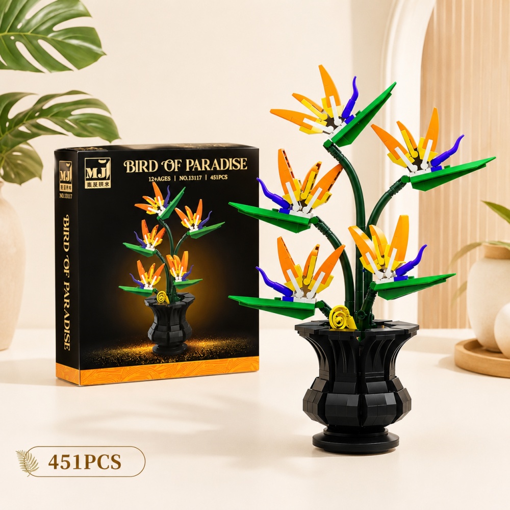 분재 빌딩 블록 키트, 451개 조각의 극락조꽃 꽃다발 - Bonsai Garden Lego 리뷰 및 가격